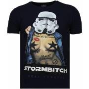 T-shirt Korte Mouw Local Fanatic Stormbitch Rhinestone