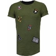T-shirt Korte Mouw Justing Military Patches