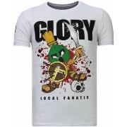 T-shirt Korte Mouw Local Fanatic Glory Martial Rhinestone