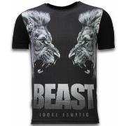 T-shirt Korte Mouw Local Fanatic Beast Digital Rhinestone