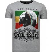 T-shirt Korte Mouw Local Fanatic Soul Rebel Bob Marley Rhinestone