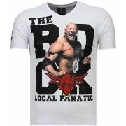 T-shirt Korte Mouw Local Fanatic The Rock Rhinestone