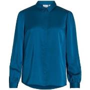 Blouse Vila Noos Ellette Satin Shirt - Moroccan Blue