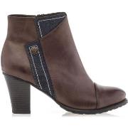 Enkellaarzen Color Block Boots / laarzen vrouw bruin