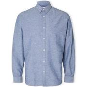 Overhemd Lange Mouw Selected Noos Slimnew-linen Shirt L/S - Medium Blu...