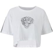 T-shirt Ed Hardy Tiger glow crop top white