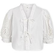 Blouse Object Top Brodera S/S - White Sand