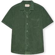 Overhemd Lange Mouw Revolution Terry Cuban Shirt S/S - Dustgreen