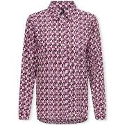 Blouse Only Alma Life Poly Shirt L/S - Magenta Purple/Posh