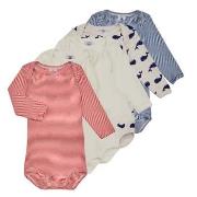 Pyjama's / nachthemden Petit Bateau BODY US ML BALEINE PACK X5