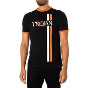 T-shirt Korte Mouw Trojan T-Shirt Met Dubbel Gestreept Logo