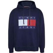 Sweater Tommy Jeans Flag Badge Relaxed Hoodie Dark Night Navy Melange