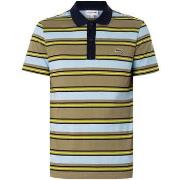 Polo Shirt Korte Mouw Lacoste Regular Fit Gestreept Katoenen Poloshirt