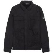 Windjack Ea7 Emporio Armani Chest Pocket Overshirt Jacket Black