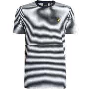 T-shirt Korte Mouw Lyle &amp; Scott T-shirt met linnenmix en Bretonse ...