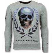Sweater Local Fanatic Doodskop Skull Rhinestone