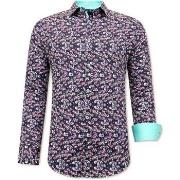 Overhemd Lange Mouw Tony Backer Luxe Satijn Bloemen Print