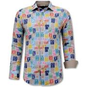 Overhemd Lange Mouw Gentile Bellini Getailleerde Postzegel Print