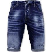 Korte Broek Local Fanatic Blue Ripped Shorts