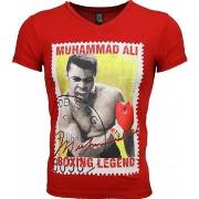 T-shirt Korte Mouw Local Fanatic Muhammad Ali Zegel Print
