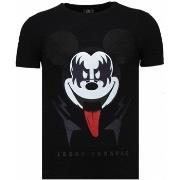 T-shirt Korte Mouw Local Fanatic Kiss My Mickey Rhinestone
