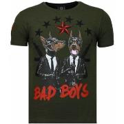 T-shirt Korte Mouw Local Fanatic Bad Boys Pinscher Rhinestone