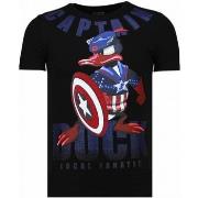 T-shirt Korte Mouw Local Fanatic Captain Duck Rhinestone