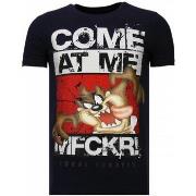 T-shirt Korte Mouw Local Fanatic Taz Mania Rhinestone