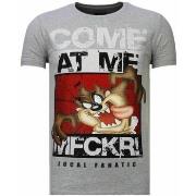 T-shirt Korte Mouw Local Fanatic Taz Mania Rhinestone