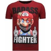 T-shirt Korte Mouw Local Fanatic Fight Club Mario Rhinestone