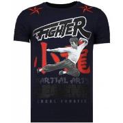 T-shirt Korte Mouw Local Fanatic Fighter Bruce Lee Rhinestones