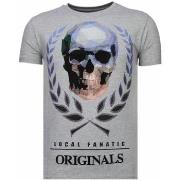 T-shirt Korte Mouw Local Fanatic Skull Originals Rhinestone