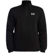 Sweater Emporio Armani EA7 Sweatshirt met borstlogo en 1/4 rits