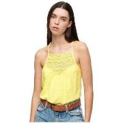 Top Superdry Débardeur en dentelle jaune