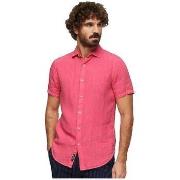 Overhemd Superdry Chemise Studios en lin ajustée rose