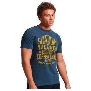 T-shirt Korte Mouw Superdry T-shirt Cooper Label Workwear bleu marine