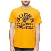 T-shirt Korte Mouw Superdry T-shirt Track Field Ath Jaune