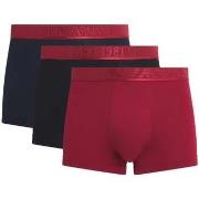 Boxers Emporio Armani Stretch Cotton Logo 3 Pack Trunks Black/Red