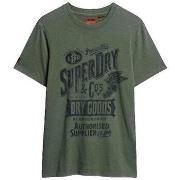 T-shirt Korte Mouw Superdry T-shirt Workwear Script Kaki