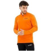 T-shirt adidas T-shirt avec demi-zip orange