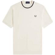 T-shirt Korte Mouw Fred Perry Crew Neck Pique T-Shirt Ecru