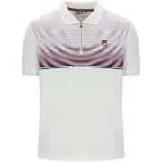 Polo Shirt Korte Mouw Fila Paco Zip Stripe Velour Polo Shirt Gardenia/...