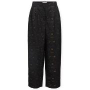 Broeken Object Lovia Trousers - Black/Seal Brown