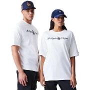 T-shirt Korte Mouw New-Era Mlb Script Os Tee Losdod Whi