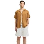 Overhemd Korte Mouw Selected Regnoa Mix Shirt S/S - Chipmunk