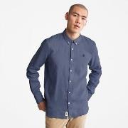 Overhemd Lange Mouw Timberland TB0A2DC32881 - LINEN SHIRT-DARK DENIM