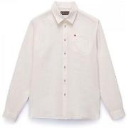 Overhemd Lange Mouw Napapijri G-LINEN LS NP0A4HQ2-N1A1 WHITE WHISPER