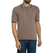 Polo Shirt Korte Mouw EAX Gebreide polo met rits