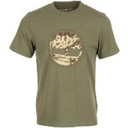 T-shirt Korte Mouw Timberland Tree Logo Lake House Gr Mdgrn