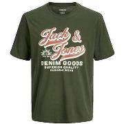 T-shirt Korte Mouw Jack &amp; Jones T-shirt Jack Jones col rond beige ...
